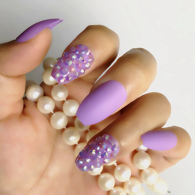 Fake nails 24pcs/set coffin artificial nails tips Custom Rhinestone press on nail false nails art tools Accessories HL28013