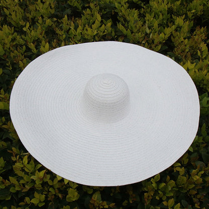 25CM Wide Brim Oversized Beach Hats For Women Large Straw Hat UV Protection Foldable Sun Shade Hat Wholesale Dropshipping