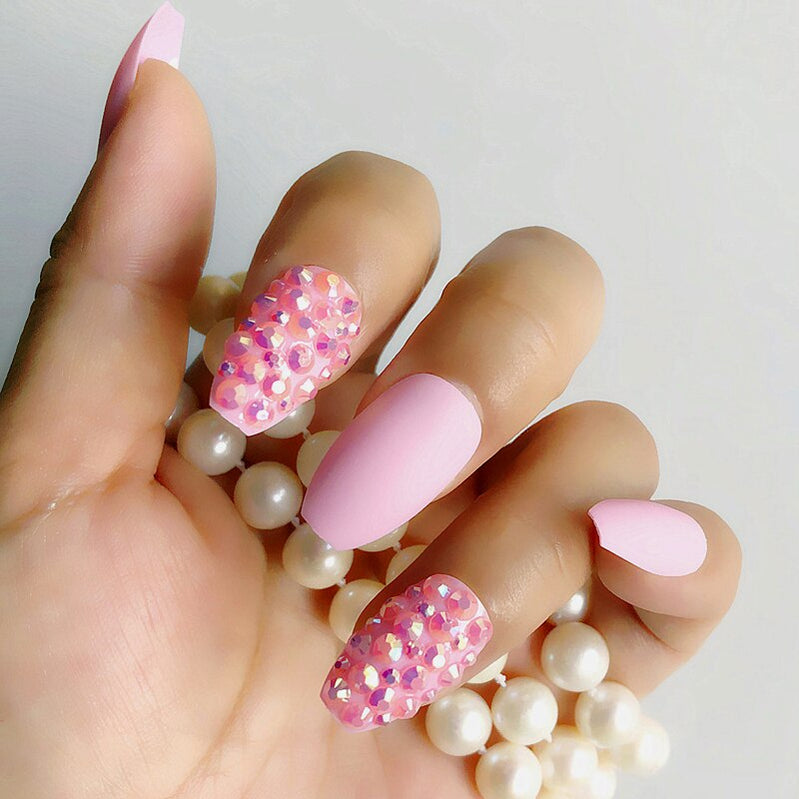 Fake nails 24pcs/set coffin artificial nails tips Custom Rhinestone press on nail false nails art tools Accessories HL28006