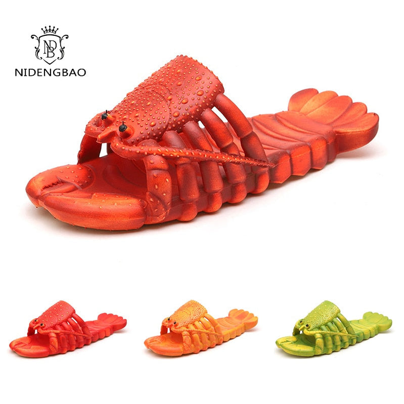 Lobster Slipper Männer lustige tierische Sommer Flip Flops süße Stranddusche lässige Schuhe Frauen Unisex große Größe weiche Home Slipper