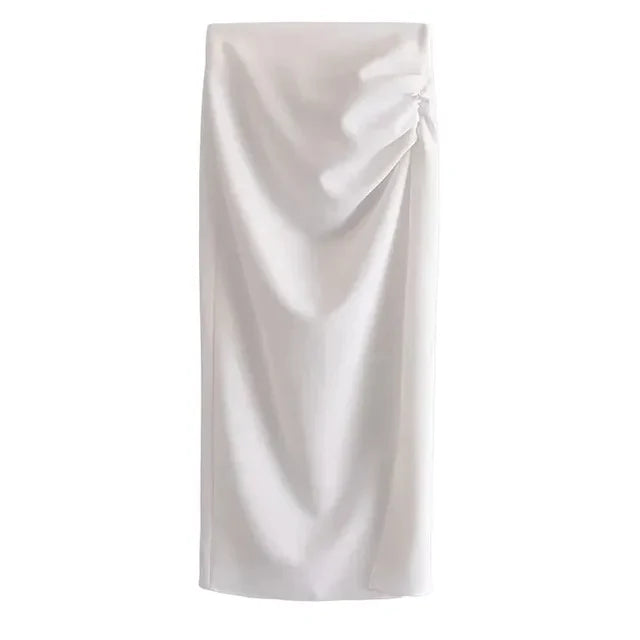 Skirts Womens Two Piece Set Linen Blend Cropped Women Shirt Draped Skirt Autumn Fashion Casual Dress Sets As Picture 5