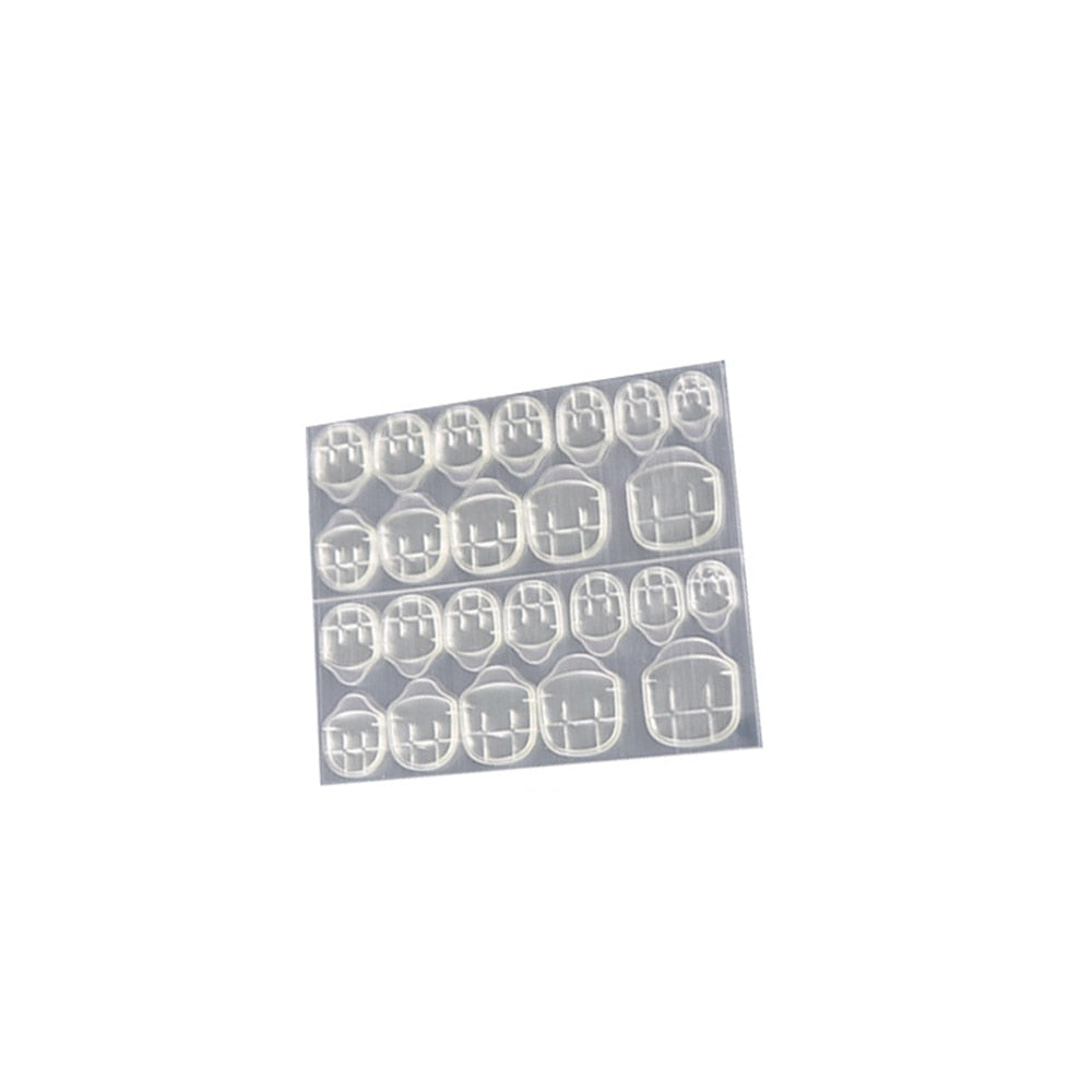 24Pcs/Box Matte Frosted False Nails Detachable Fake Nail Press On Full Cover Nail Tips With Glue Ballet Artificial Fingernails jelly glue