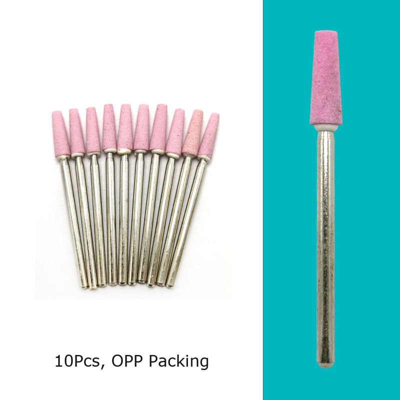 HYTOOS 10pcs/Set Nail Drill Bits Diamond Cutters for Manicure Cuticle Burr Milling Cutter for Pedicure Nails Accessories Tools SY-08P(D)