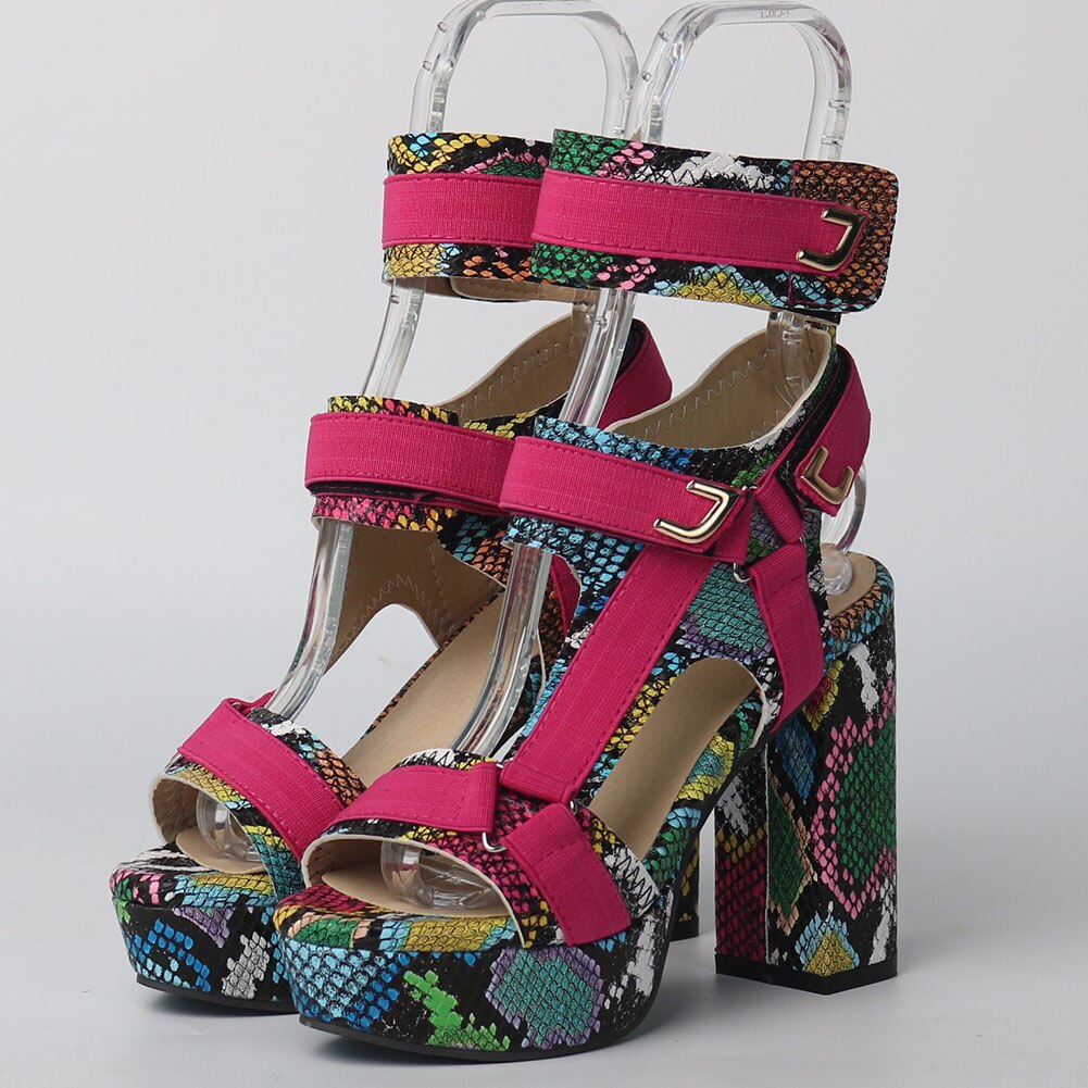 Sexy High heels Plus size platform custmoized colors party Gladiator ankle-strap ladies sandals shoes women colorful