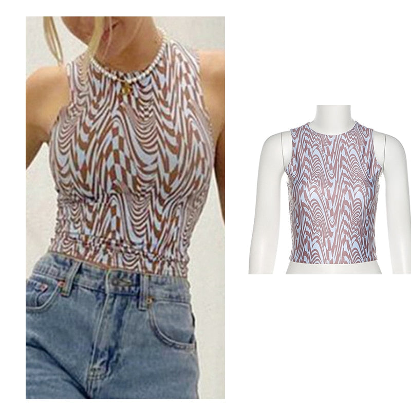 Vintage Brown Halter Camisole Hollow Out Cyber Y2k Crop Top Women Gothic Sexy Aesthetic Fairy Corset Tank Camis 90s Clothes nz740-coffee