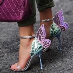 Brand Design Butterfly Back Sandals Angel Wing Sandalias Woman High Heels Buckle Strap Thin Heels Lady Pumps pic 2