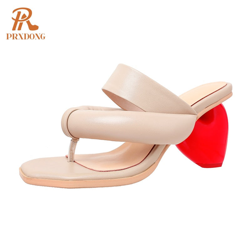Sexy Summer Japanese Style High Heels Open Toe Black White Apricot Dress Party Casual Female Slippers flip flops Shoes apricot
