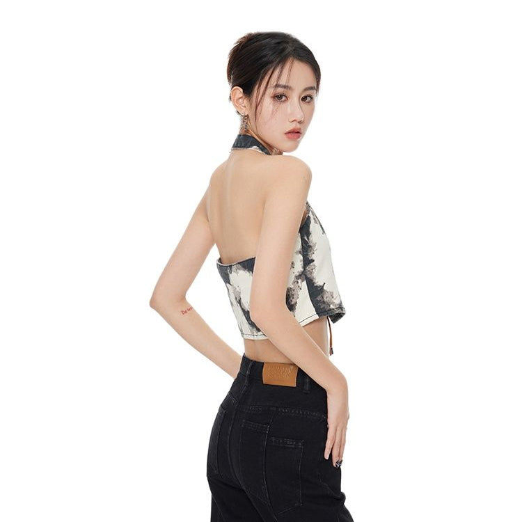 Inivia Retro Y2K Necks Suspenders Vests Tops Backless Jeans Blouses 2023 Summer Fashion