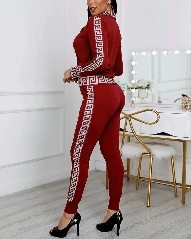 Women Two Piece Set Outfits Autumn Women's Tracksuit Zipper Top And Pants Casual Sport Suit Winter 2 Piece Woman Set