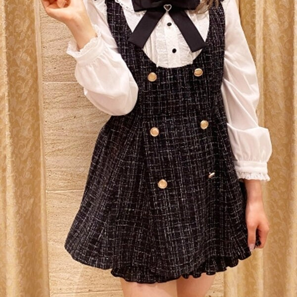 Japanese Style Cute Sweet Shorts Suit 2023 Spring and Autumn Lace Up Bow Neck Plaid Coat Suit Girl and Short Pants 2 Piece Sets