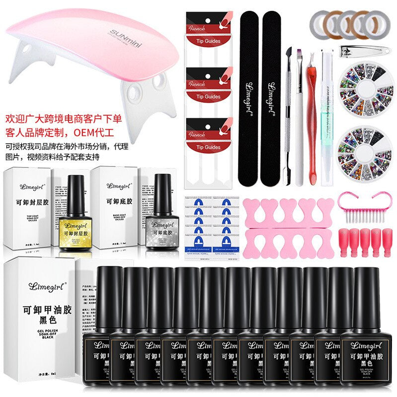 54W LED Light Primer Glossy Matte Finish Gel Nail Polish Kit Gel Nail Polish Kit with UV Light Gel Nail Polish Kit Acrylic Nail ZH151-2-6W