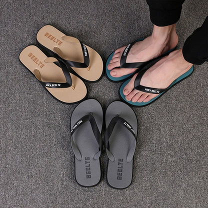 2023 Summer Slippers Men Flip Flops Beach Sandals Non-slip Casual Flat Shoes Slippers Indoor House Shoes for Men Outdoor Slides