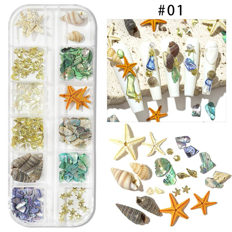 Nail Art Aurora Shell Flakes Abalone Nails Charms 3D Irregular Slice Shell Stone Sequins Nail Art Decoration Manicure Accessory PH180