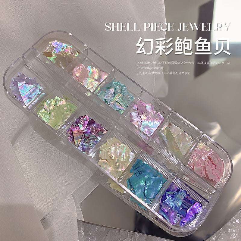 Nail Art Aurora Shell Flakes Abalone Nails Charms 3D Irregular Slice Shell Stone Sequins Nail Art Decoration Manicure Accessory