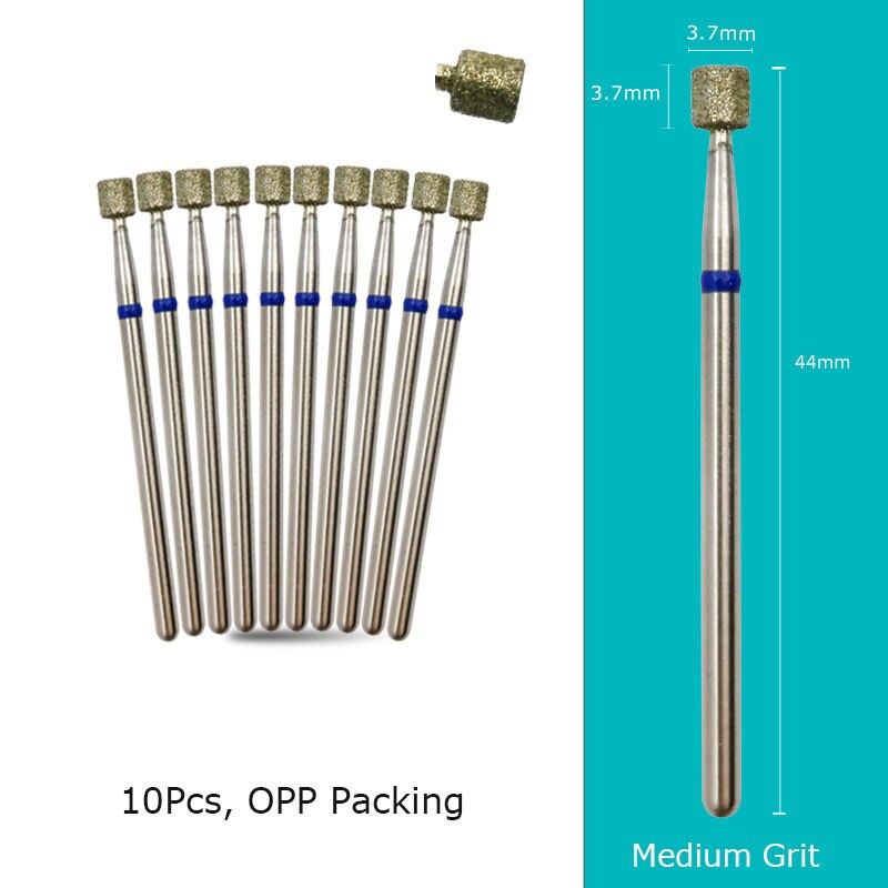 HYTOOS 10pcs/Set Nail Drill Bits Diamond Cutters for Manicure Cuticle Burr Milling Cutter for Pedicure Nails Accessories Tools B0404D-M(D)