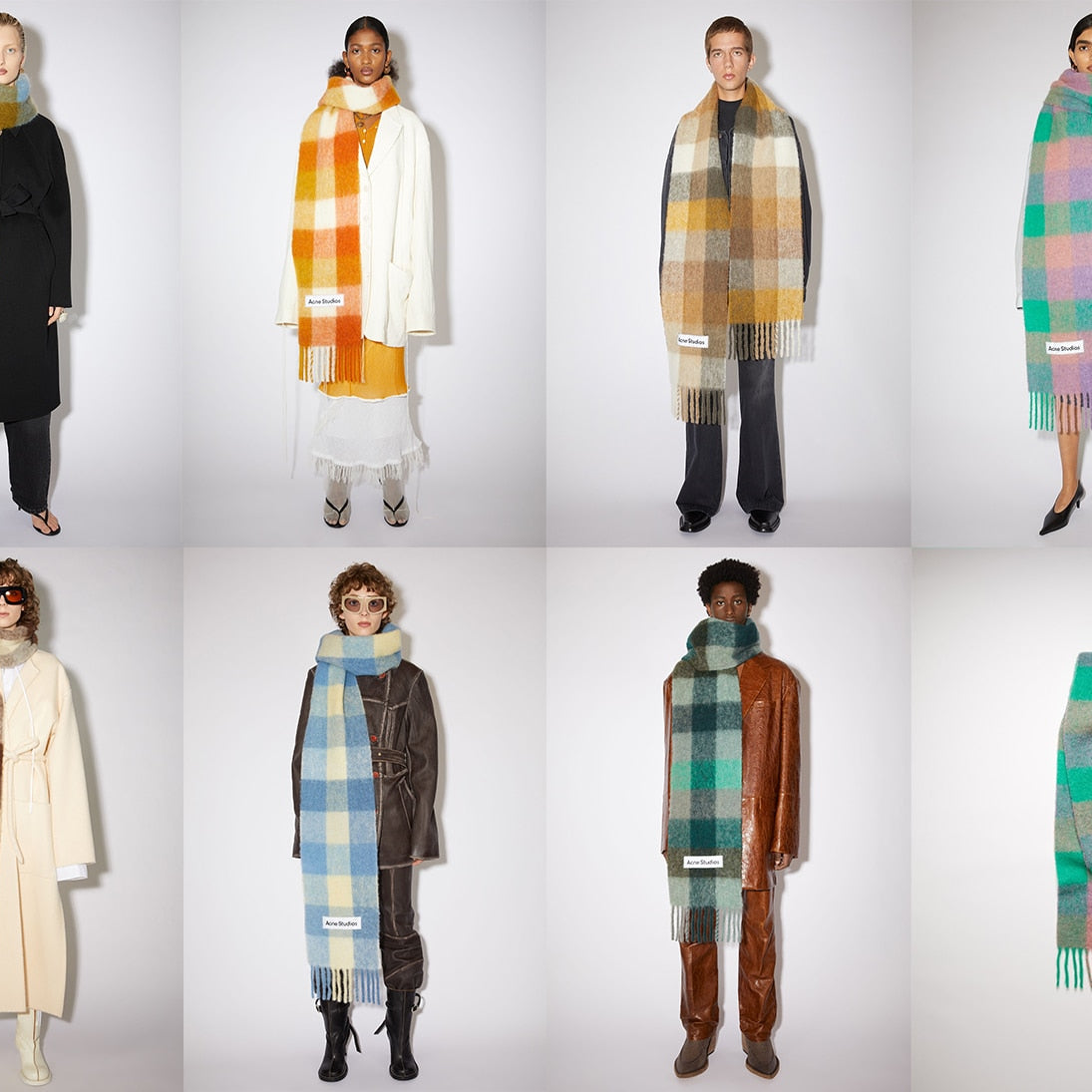 New Scarf Autumn and Winter Multicolor Thickened Plaid Scarf The Same Length Warm Shawl For Men and Women Scarves
