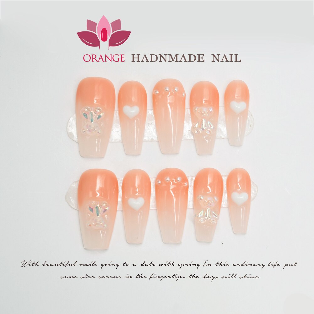 Handmade Y2k Fake Nails Press On With Design Full Cover Medium Coffin Wearable Artificial Acrylic Nails XS S M L Size For Girl Spain