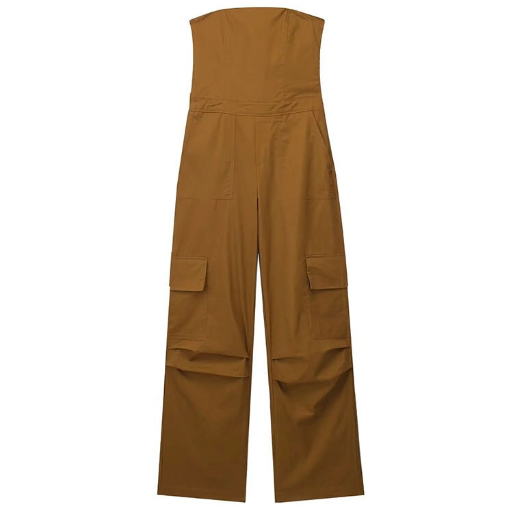Female Jumpsuit With Pockets Long Jumpsuit Woman Spring Summer Sleeveless Cargo Jumpsuits For Women Outfit zongse