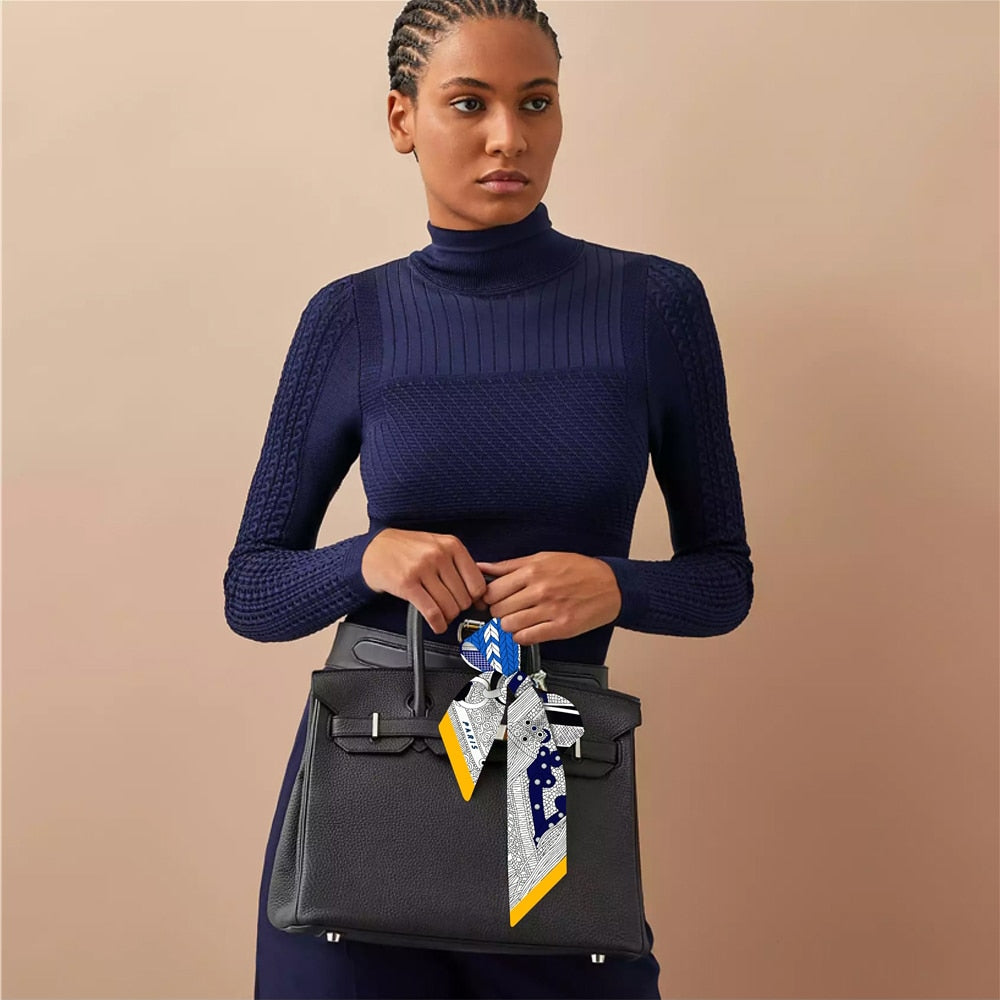 Korean Fashion New Women's Twill Decorative Ribbon Small Scarf Binding Bag Handle Ribbon Hair Band Small Scarf Headband