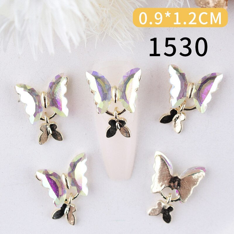 Nail Charms Pearl Decoration For Press On Fake Nail Accessories Pendant Super Sparkling Zircon Nail Parts Manicure Professionals 1530