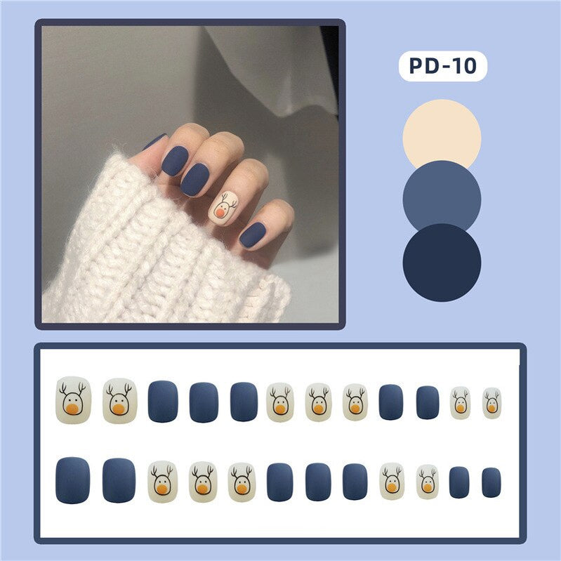 24pcs Lemon Short Wear Tips Nail False Patch Press on Nails Supplies for Professionals Artifical Fake Nails Faux Ongles Uñas PD-10-Fake Nails Art