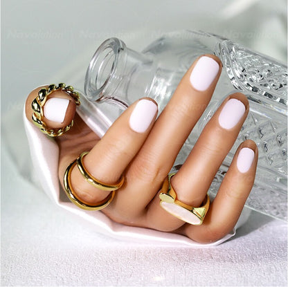 Navolution 24Pcs/Set DIY Manicure Wearable Fake Nails press on   Detachable Finished Fingernails Ballet Square Head Almond Short