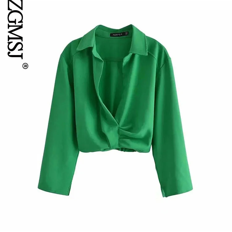 Skirts Womens Two Piece Set Linen Blend Cropped Women Shirt Draped Skirt Autumn Fashion Casual Dress Sets