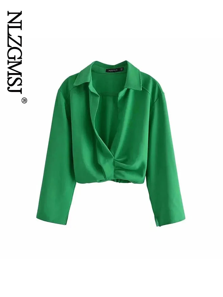 Skirts Womens Two Piece Set Linen Blend Cropped Women Shirt Draped Skirt Autumn Fashion Casual Dress Sets