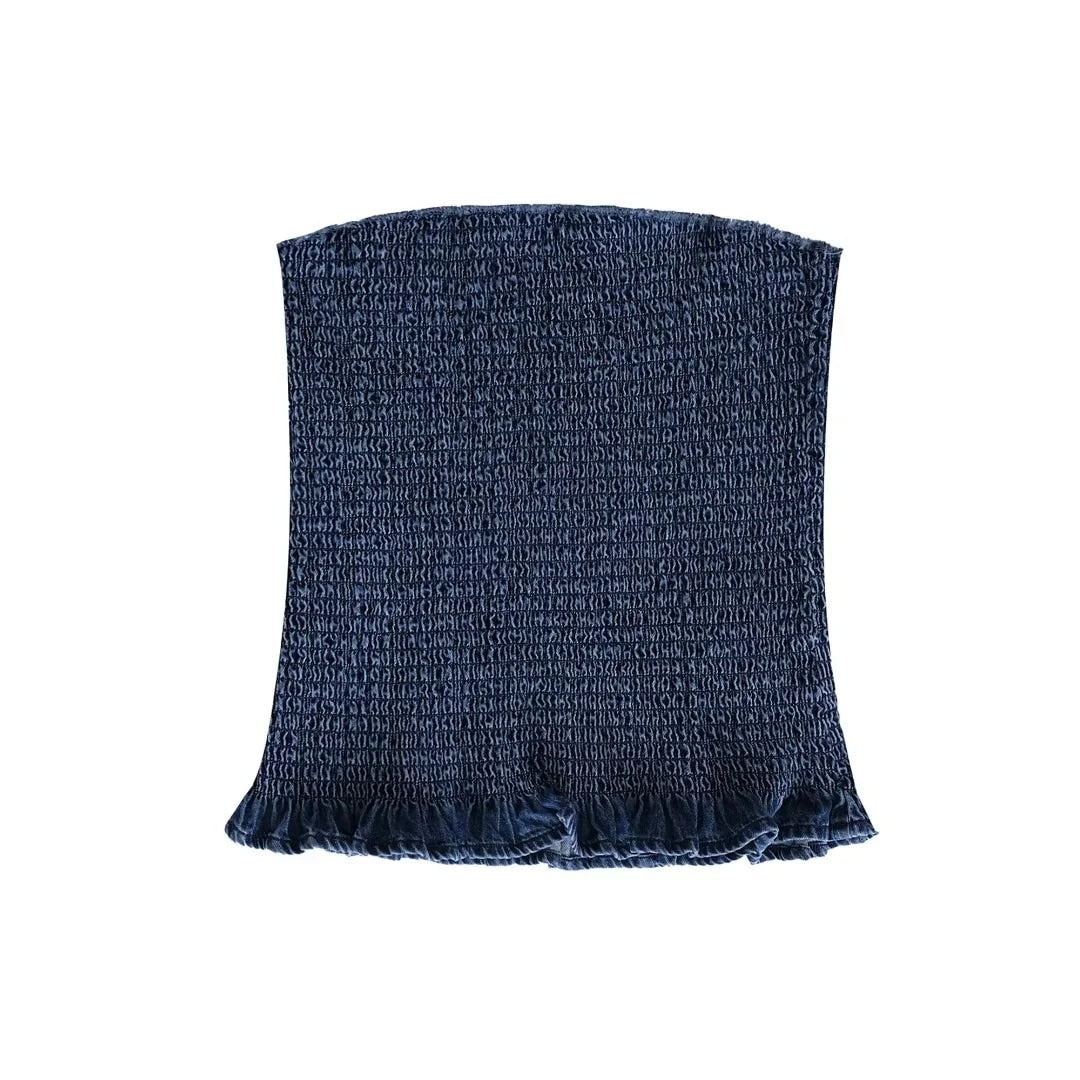 Traf Women's Corset Crop Top Y2k Streetwear Summer Women's Clothing - Vitage Denim Croo Top Women Vest 2023 Style 9