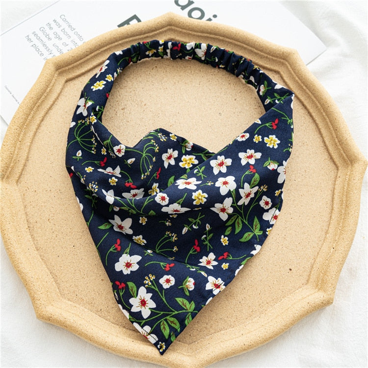 Chiffon Printing Flower Bandana Hair Scarf Headband for Women Vintage Long Ribbon Scrunchie Beach Bandanas Hair Accessories 8