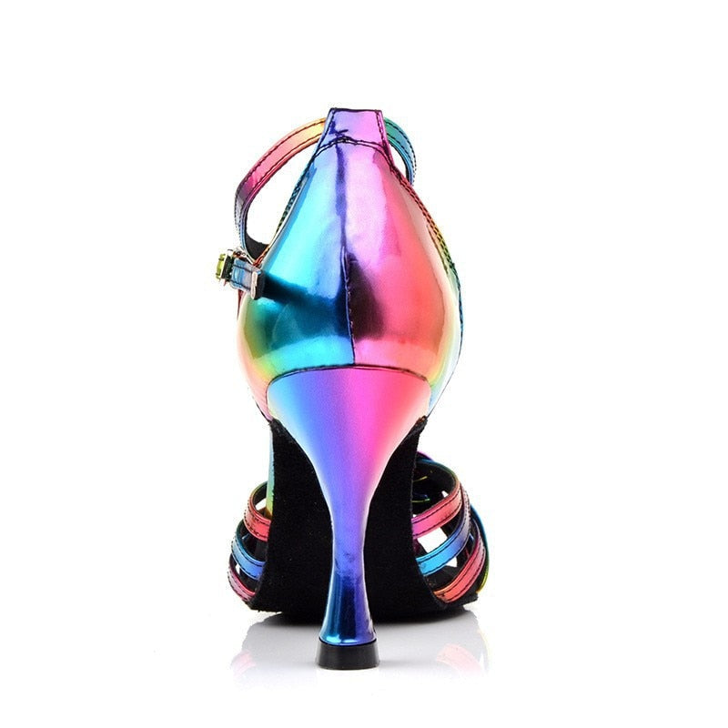 Colorful Latin Dance Shoes for Women Summer Sale Soft Bottom Indoor High Heels Sandals New Practice Wedding