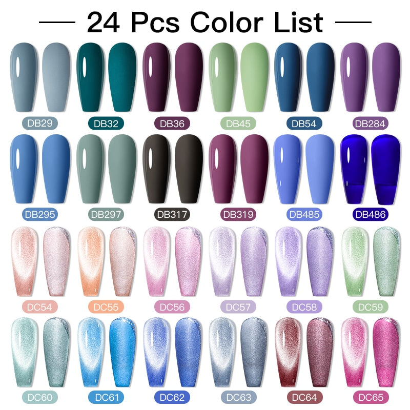 Mtssii 24/25/40/60PCS Gel Nail Polish Set Color Gel Semi Permanent UV Led Varnish Nail Art Design Soak Off Gel Set Nail Gel Set ST24PCS-7