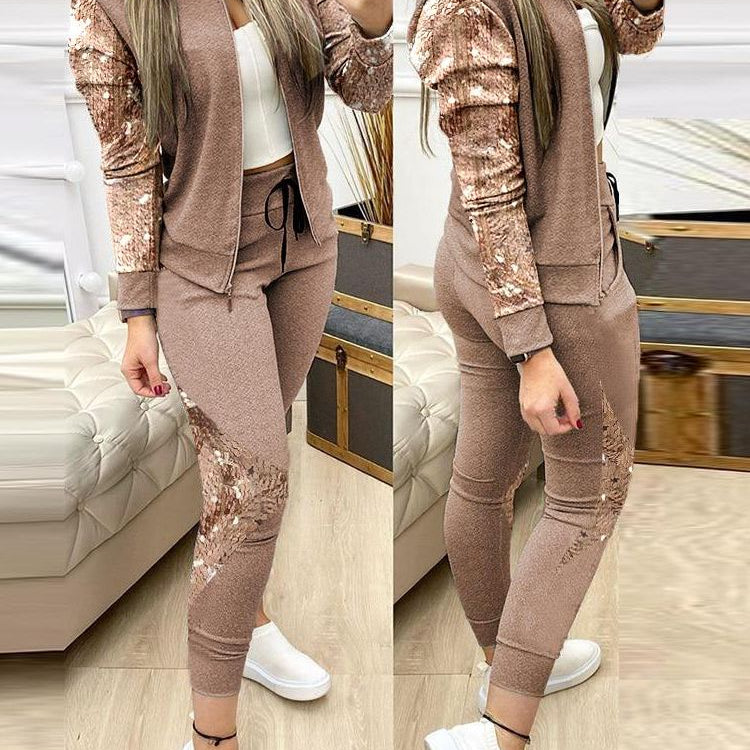 Women Two Piece Set Outfits Autumn Women's Tracksuit Zipper Top And Pants Casual Sport Suit Winter 2 Piece Woman Set