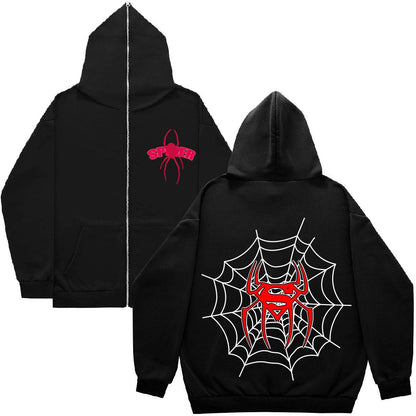 Halloween V-Star Vizion Cobweb Dark Hip Hop Gothic Harajuku Y2k Zip Up 90S Girls Boy Full Hoodie Vintage Chic Jacket Women Coat