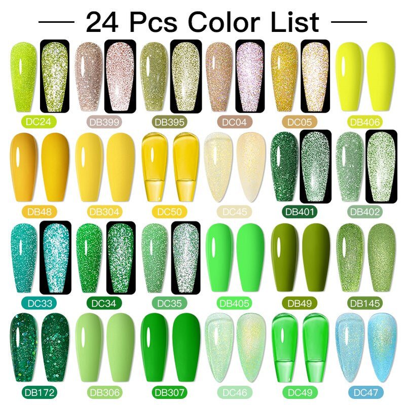 Mtssii 24/25/40/60PCS Gel Nail Polish Set Color Gel Semi Permanent UV Led Varnish Nail Art Design Soak Off Gel Set Nail Gel Set T24PCS-11
