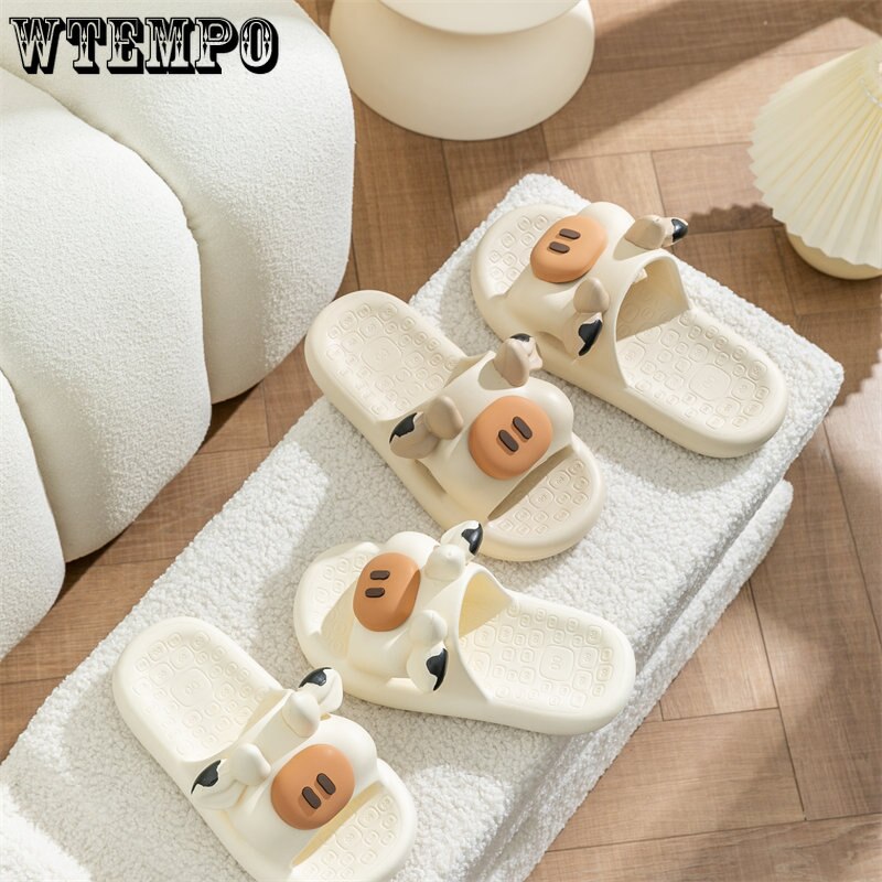 Women's Cute Cartoon Slippers Summer Pig Shower Flip Flops Indoor Sweet Girl Slides Ladies Shoes