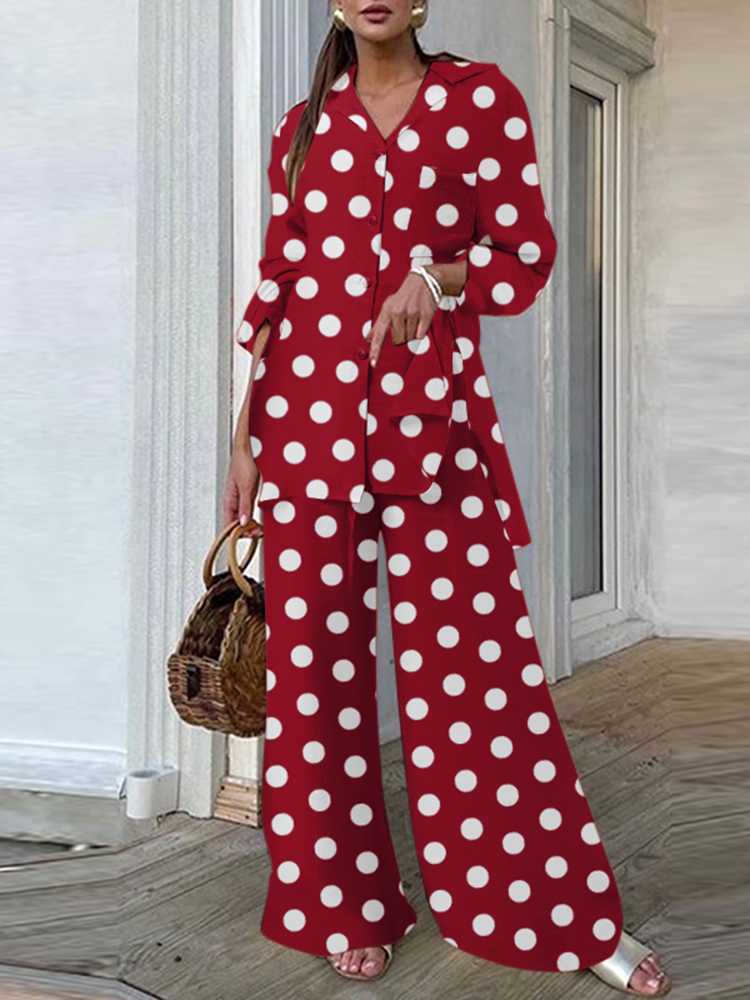 Fashion Women Leopard Print Pant Sets Casual Loose Tops and Pant Outfits Autumn Wide Leg Pant Leisure Two Piece Sets