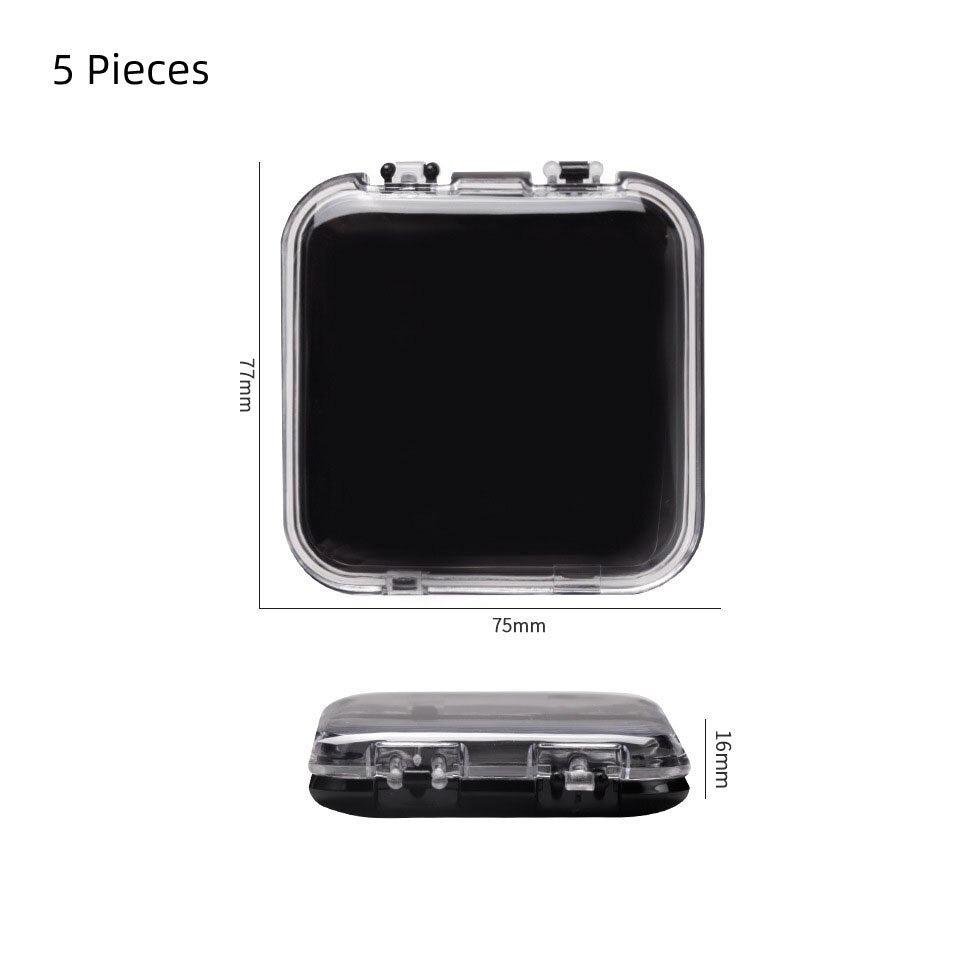 5/10 Pieces Empty Nail Boxes For Packaging Square Shape Box Wholesale Nail Tips Press On Nail Packaging Case Small Business Black5PCS