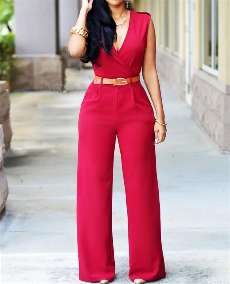 Newly Women Jumpsuit Lady Sleeveless Romper Female jumpsuit Bodysuit Bodycon Party Streetwear Outfit Clothes Party Playsuit Red