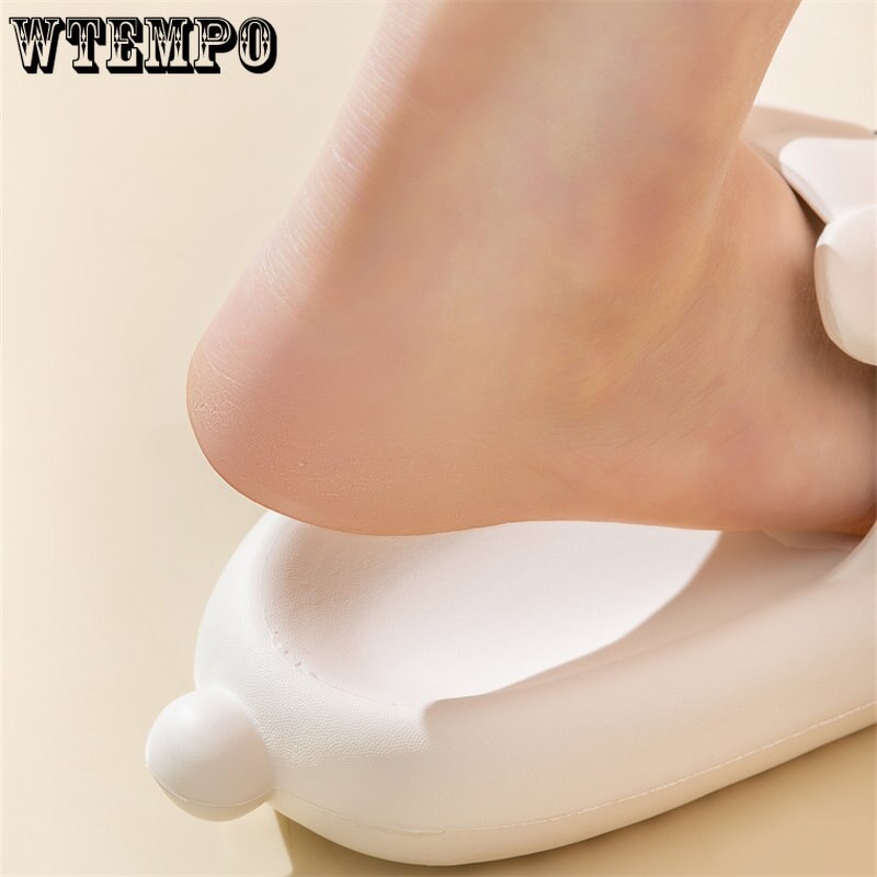 Women's Cute Rabbit Slippers Summer Animal Shower Flip Flops Indoor Sweet Pink Slides Ladies Shoes