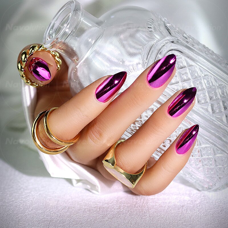 Navolution 24Pcs/Set DIY Manicure Wearable Fake Nails press on Detachable Finished Fingernails Ballet Square Head Almond Short 3