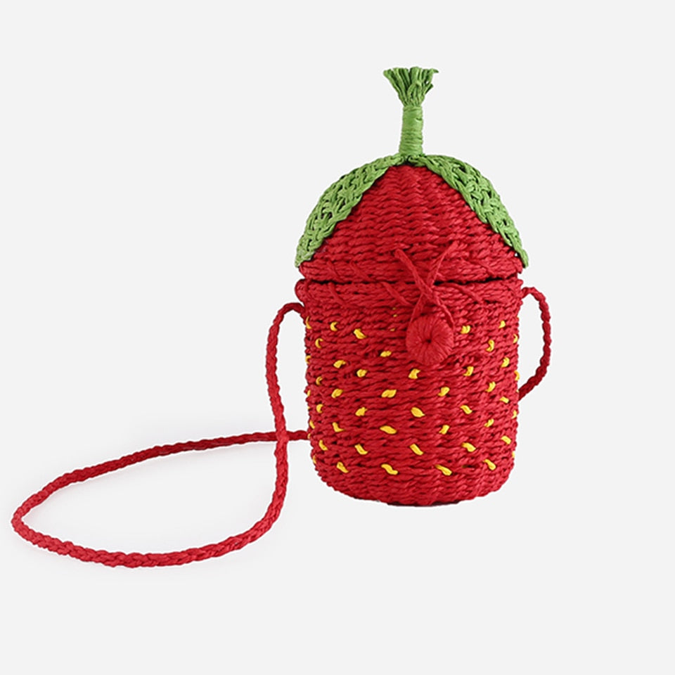 Summer Straw Handbag Wooden Handle Large Capacity Paper Rope Woven Straw Bag New Fashion Summer Vacation Travel Beach Bag Strawberry bag9