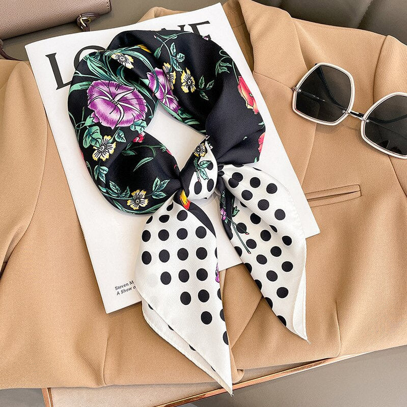 Luxury Silk Shawl Square Scarf for Women Satin Hijab Fashion Wraps Neckerchief Female Hair Bands Ribbon Headband Bandana