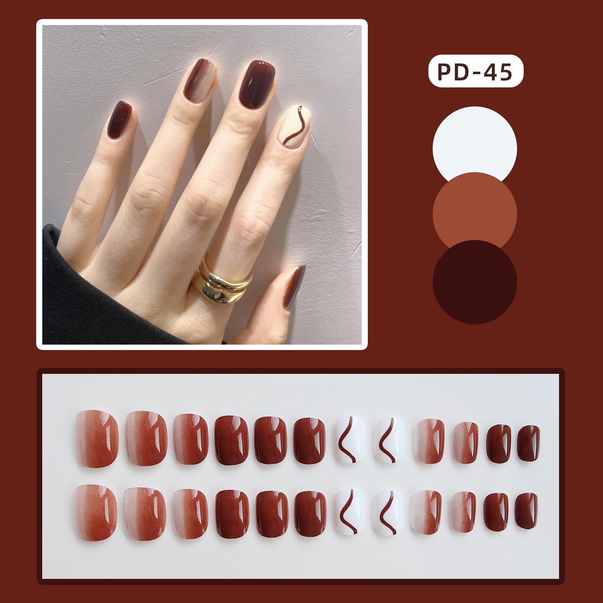 24pcs Lemon Short Wear Tips Nail False Patch Press on Nails Supplies for Professionals Artifical Fake Nails Faux Ongles Uñas PD-45-Fake Nails Art