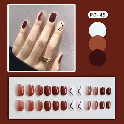 24pcs Lemon Short Wear Tips Nail False Patch Press on Nails Supplies for Professionals Artifical Fake Nails Faux Ongles Uñas