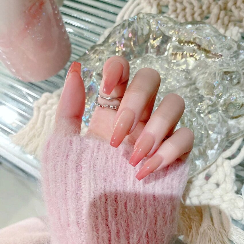 24Ps Childlike Fake Nails With Glue Cute Kawaii Personality Stick On Nails False Girls Short Press On Nail Art DIY Manicure Tool Nails With Glue Y18