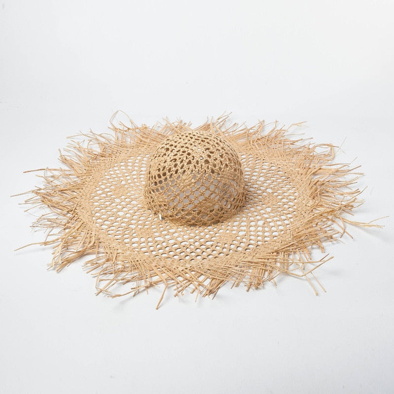 Summer Natural Raffia Straw Hat Large Wide Brim Sun Hats for Women Panama Ladies UPF Travel Holiday Beige Beach Floppy Hat like picture 18