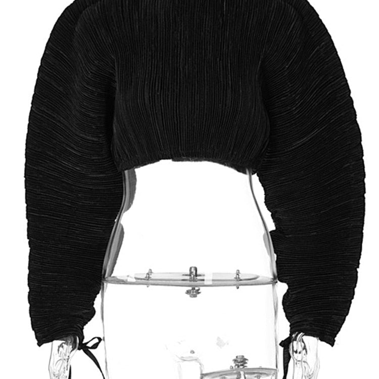 Spring Loose Soild Crop Tops For Women Long Sleeve Fashion Sweatshirts Female Sexy Black Green Casual T Shirts Sweatshirts