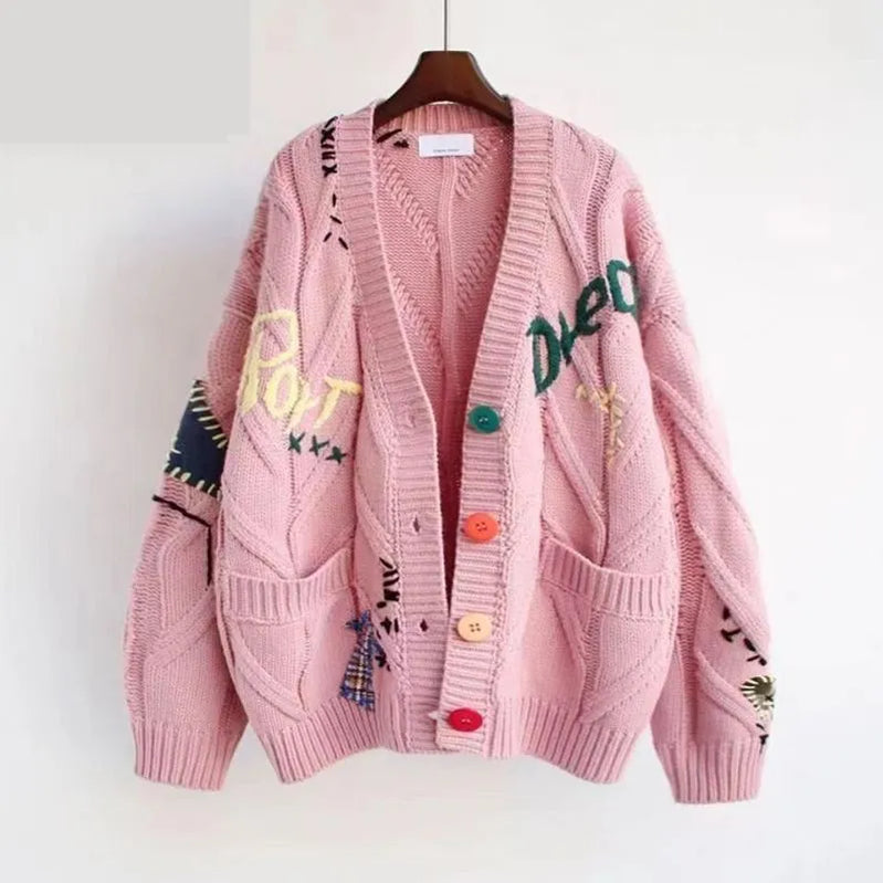 Women's Autumn/Winter New Fashion Knitted Sweater Dress Matching Set Korean Elegant Cardigan Sling Skirt Two Piece Suit Pink Sweater