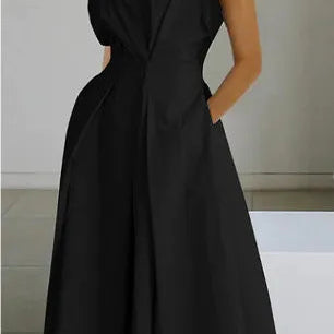 S-5XL Korean Fashion Long Sleeve Shirt Dress Chic Turndown Neck Ruched Maxi Dress Women Autumn Winter Clothes Streetwear Sleeveless-4